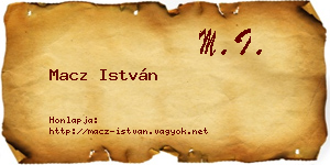 Macz István névjegykártya